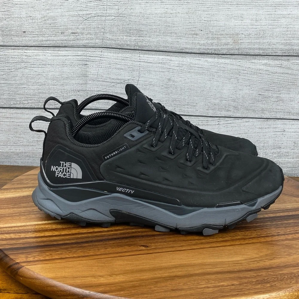 The North Face Vectiv Exploris Waterproof Futurelight Black Leather Shoe Mens 10